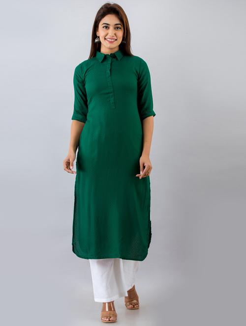 green rayon kurta palazzo set - 18145207 - Very Small Image - 1