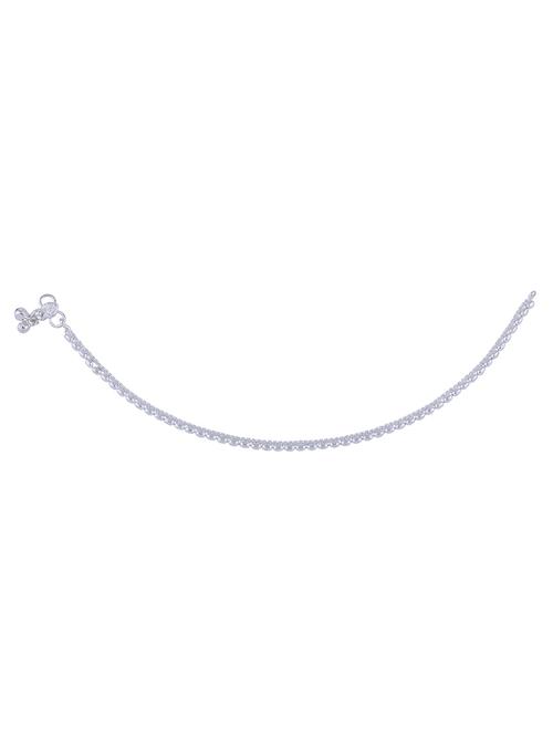 silver metal anklets and payal - 18145234 - Very Small Image - 1