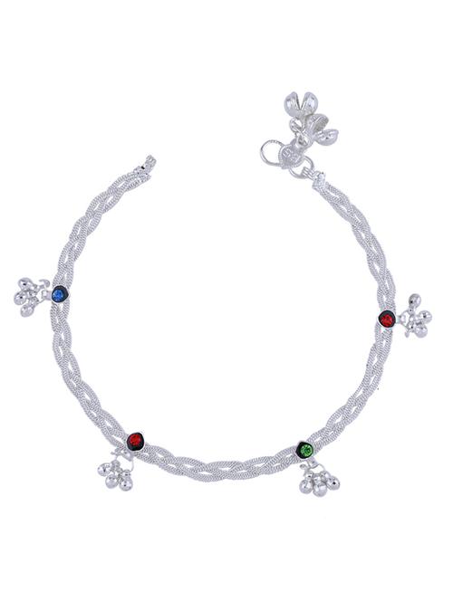 silver metal anklets and payal - 18145238 - Very Small Image - 1