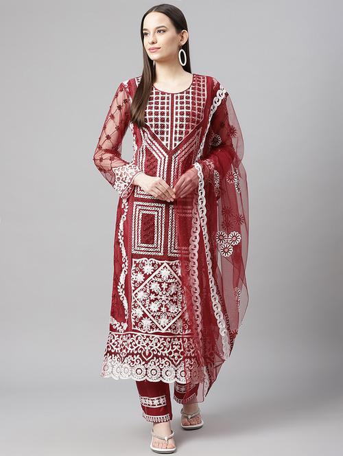 embroidered unstitched suit set - 18145245 - Very Small Image - 1