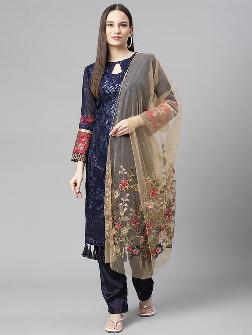 embroidered unstitched suit set - 18145250 - Very Small Image - 1