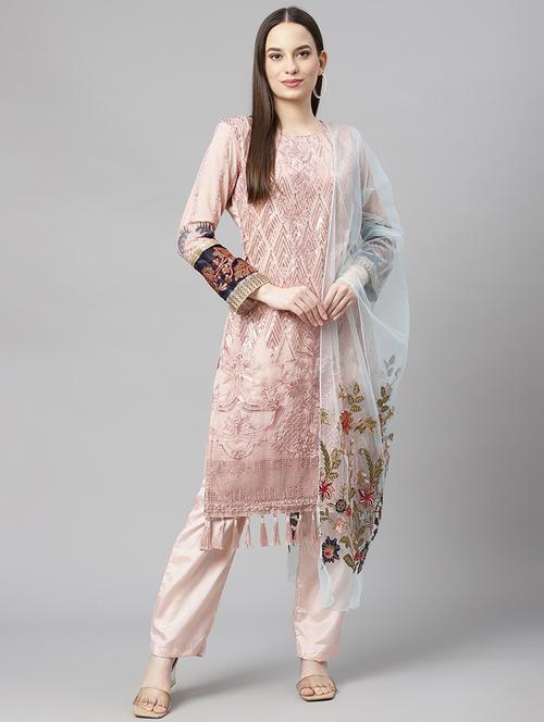 embroidered unstitched suit set - 18145252 - Very Small Image - 1