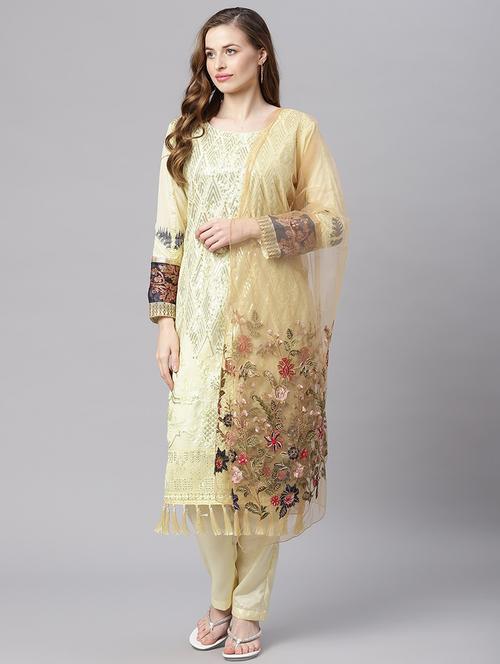 embroidered unstitched suit set - 18145254 - Very Small Image - 1