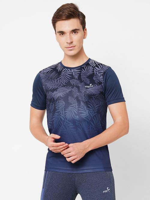 navy blue printed t-shirt - 18145489 - Very Small Image - 1