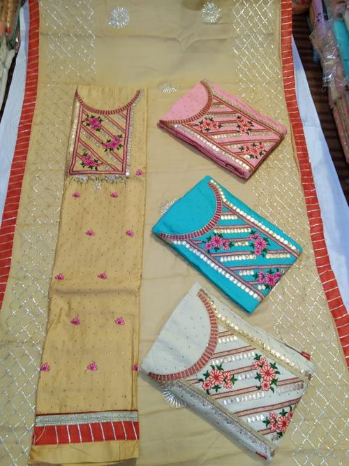 semi stitched cotton suit - 18146033 - Very Small Image - 1