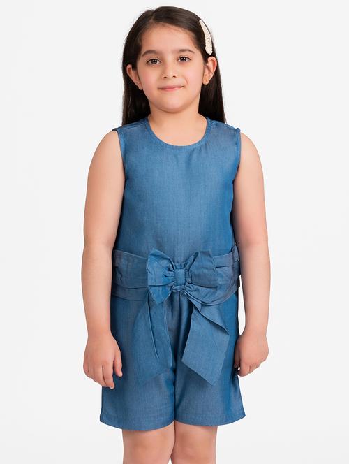 blue solid romper - 18146130 - Very Small Image - 1
