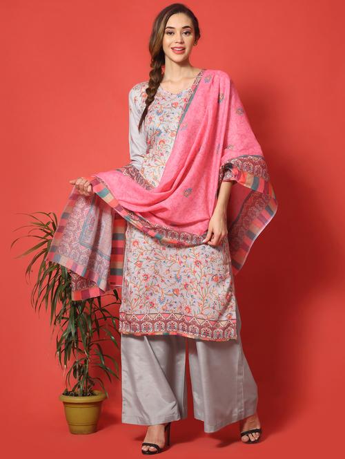 grey unstitched suit set - 18146654 - Very Small Image - 1