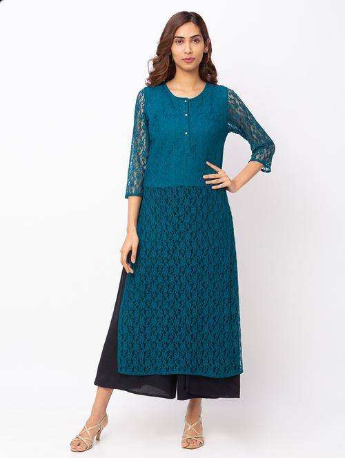blue lace straight dress - 18146883 - Very Small Image - 1