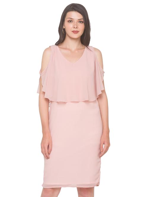 pink georgette shift dress - 18146905 - Very Small Image - 1