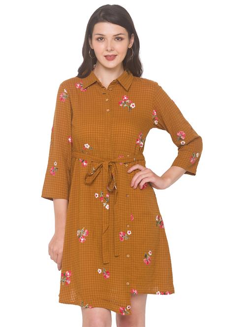 orange cotton shift dress - 18146909 - Very Small Image - 1