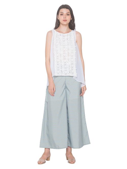 lace detail high-low top - 18146943 - Very Small Image - 1