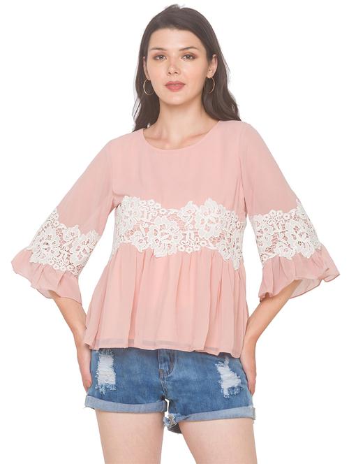 pink georgette regular top - 18146961 - Very Small Image - 1