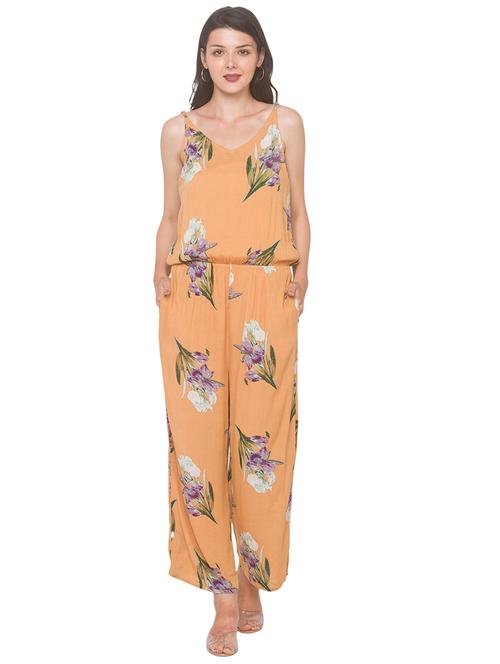 orange cotton full leg jumpsuit - 18146971 - Very Small Image - 1