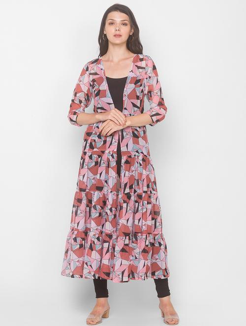 multi colored georgette shrug - 18146974 - Very Small Image - 1