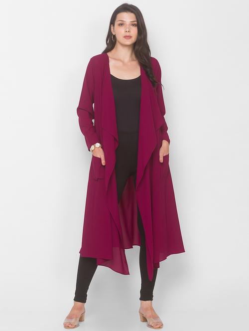 purple georgette regular shrug - 18146975 - Very Small Image - 1