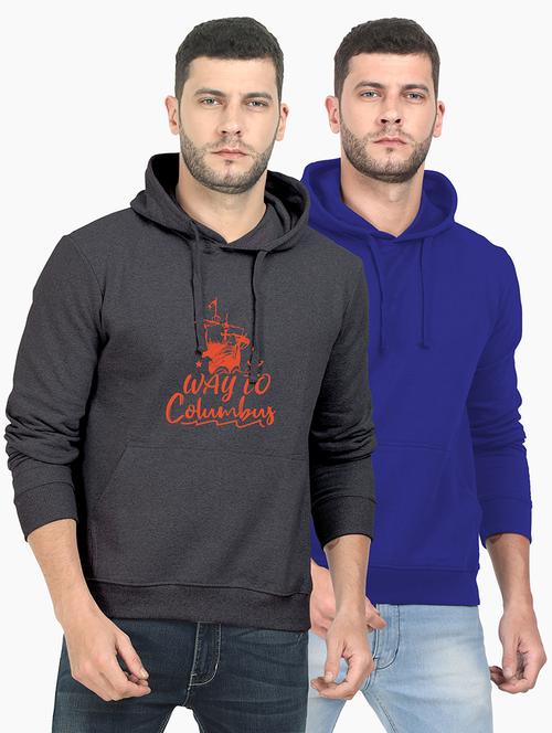 multi colored fleece chest print sweatshirt - 18149274 - Very Small Image - 1