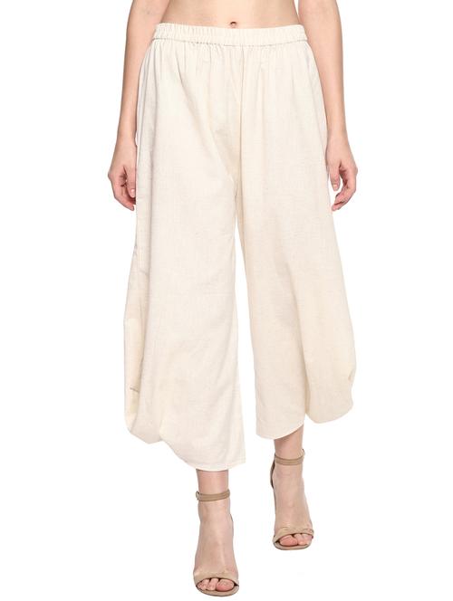 off-white solid flared palazzo - 18150300 - Very Small Image - 1