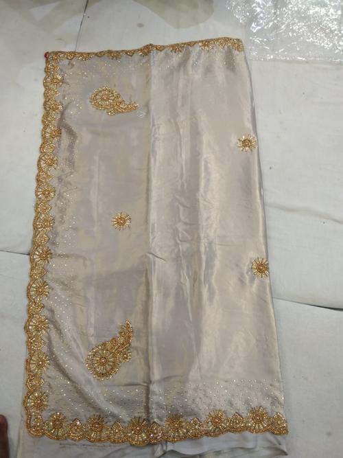 off white georgette saree - 18150886 - Very Small Image - 1