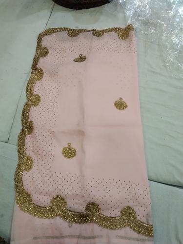 cream colour georgette saree - 18150972 - Very Small Image - 1