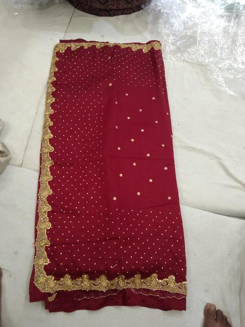 maroon geogratte saree - 18151000 - Very Small Image - 1
