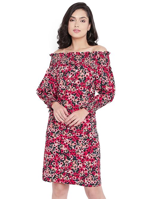 off shoulder printed a-line dress - 18151725 - Very Small Image - 1
