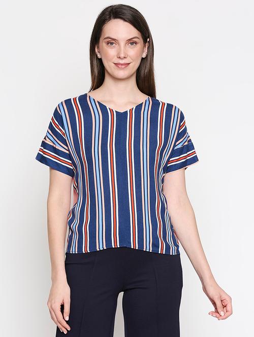 v-neck striped regular top - 18151824 - Very Small Image - 1