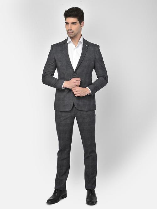 grey cotton blend single breasted suit - 18151918 - Very Small Image - 1
