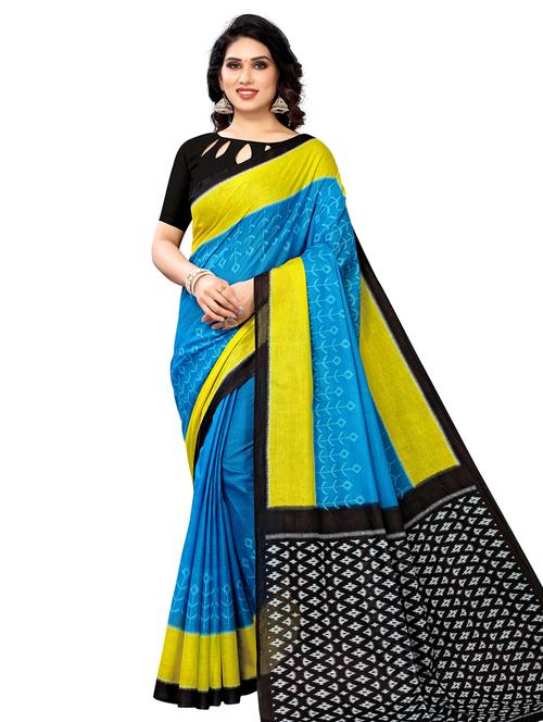 ikat printed saree - 18153004 - Very Small Image - 1
