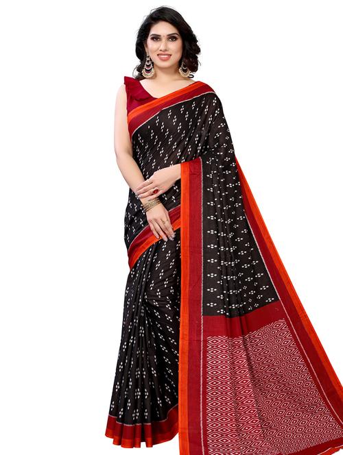 ikat printed saree with blouse - 18153005 - Very Small Image - 1