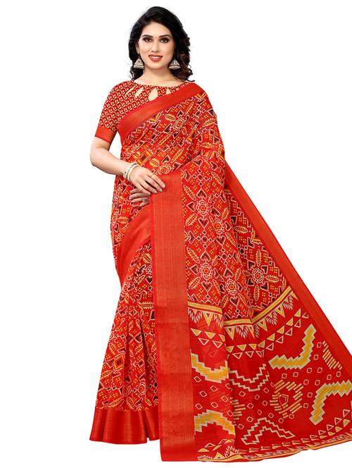 ethnic motifs patola saree with blouse - 18153008 - Very Small Image - 1