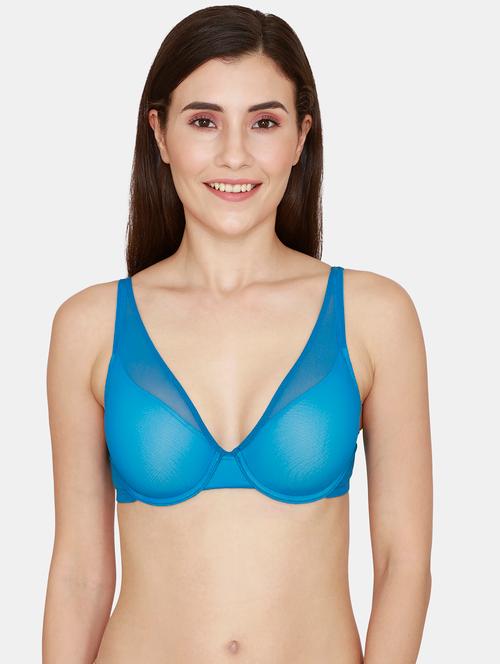 blue color nylon t-shirt bra - 18153029 - Very Small Image - 1
