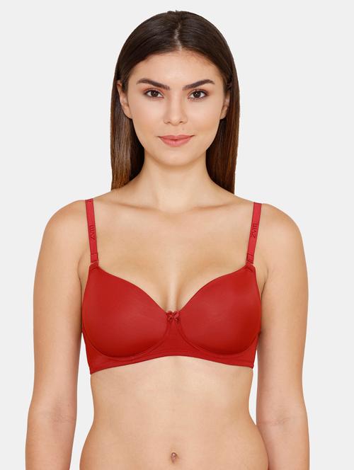 red color nylon balconette bra - 18153073 - Very Small Image - 1