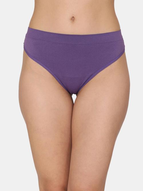 purple color nylon thongs panty - 18153351 - Very Small Image - 1