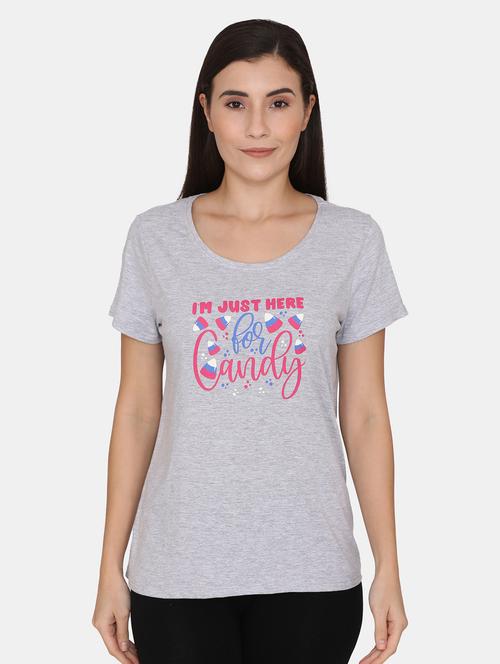 grey printed regular tee - 18154977 - Very Small Image - 1