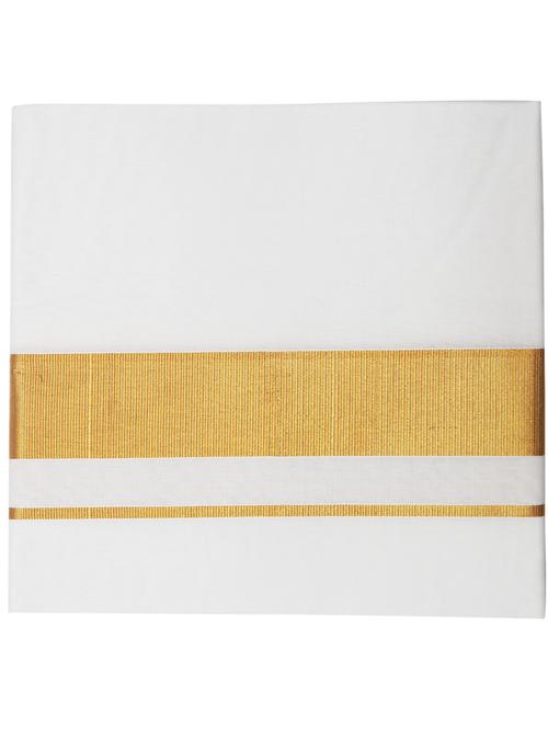 traditional men's 3.80 mtr white dhoti - 18155169 - Very Small Image - 1