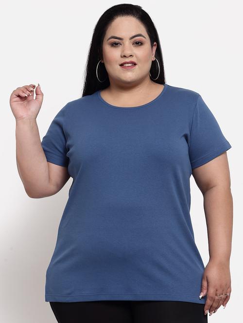 blue solid regular tee - 18157051 - Very Small Image - 1
