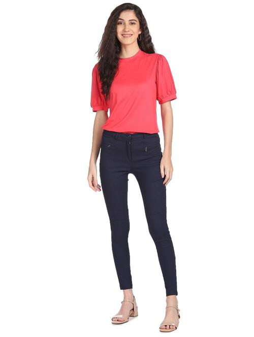 women's straight round neck top - 18157170 - Very Small Image - 1