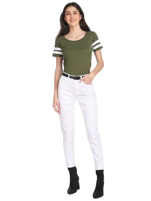 olive solid regular tee - 18157248 - Very Small Image - 1