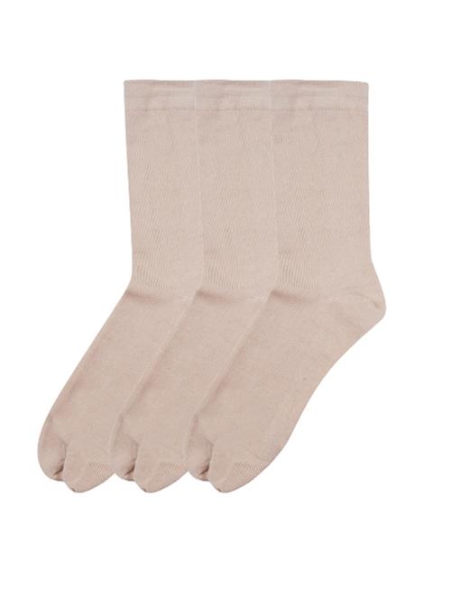 pack of 3 beige cotton full length sock - 18157578 - Very Small Image - 1