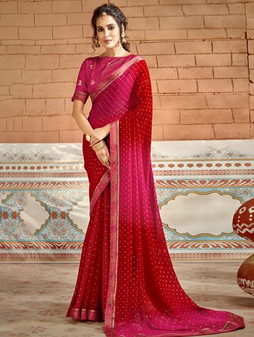 foil printed saree with blouse - 18157706 - Very Small Image - 1