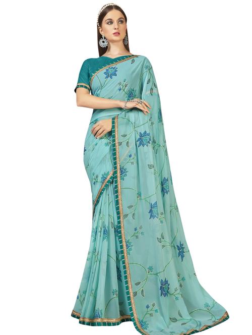 floral printed saree - 18157738 - Very Small Image - 1