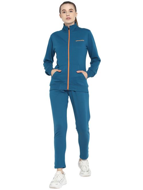teal blue solid track pant full length set - 18159189 - Very Small Image - 1
