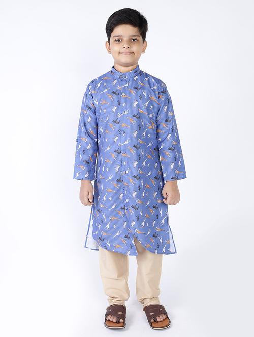 mandarin neck printed kurta - 18159903 - Very Small Image - 1
