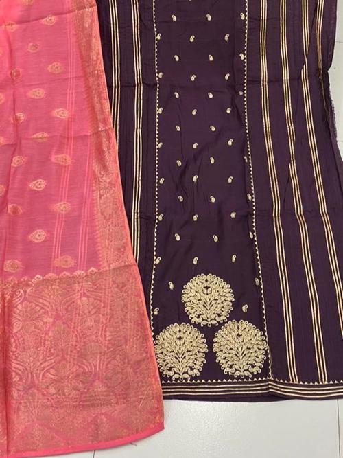 chanderi silk front designr work bottom - 18159985 - Very Small Image - 1