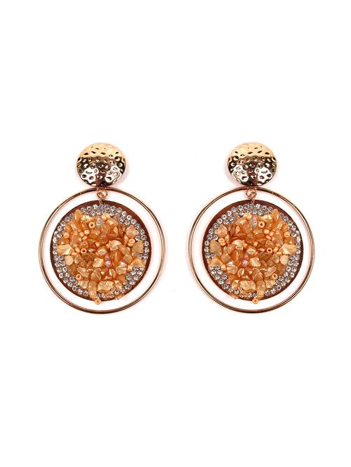 orange metal drop earring - 18163119 - Very Small Image - 1
