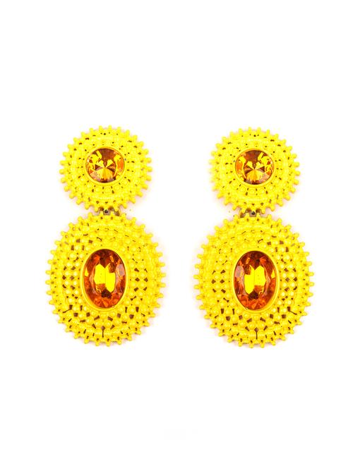 yellow metal drop earring - 18163123 - Very Small Image - 1