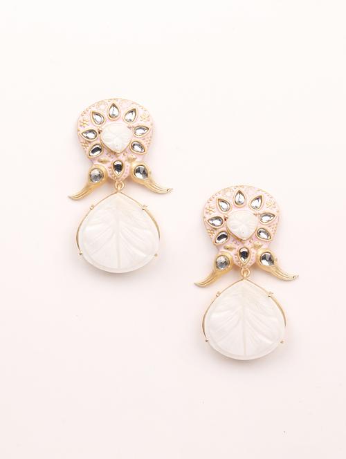white metal drop earring - 18163132 - Very Small Image - 1