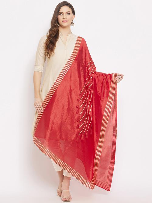red silk blend dupatta - 18163364 - Very Small Image - 1