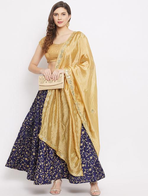 yellow silk blend dupatta - 18163373 - Very Small Image - 1