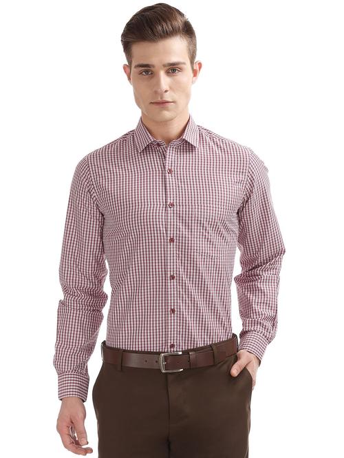 purple checkered formal shirt - 18163845 - Very Small Image - 1